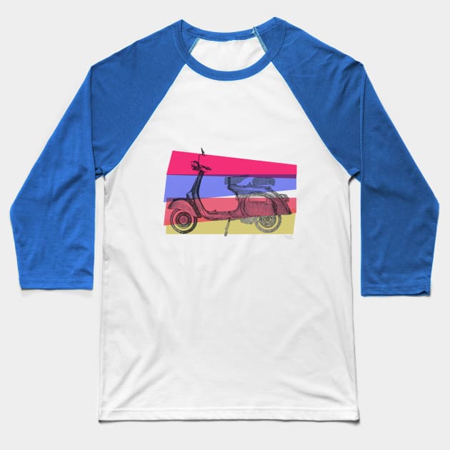 Scooter fifties style Baseball T-Shirt by AaaahEeeekStudio